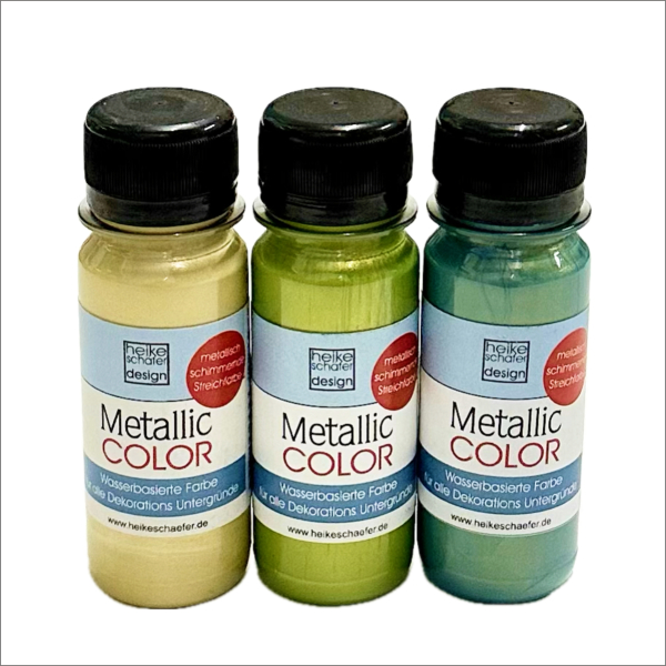 Metallic Color Set - 3x60ml, Peridot-Capri Blau-Champagner