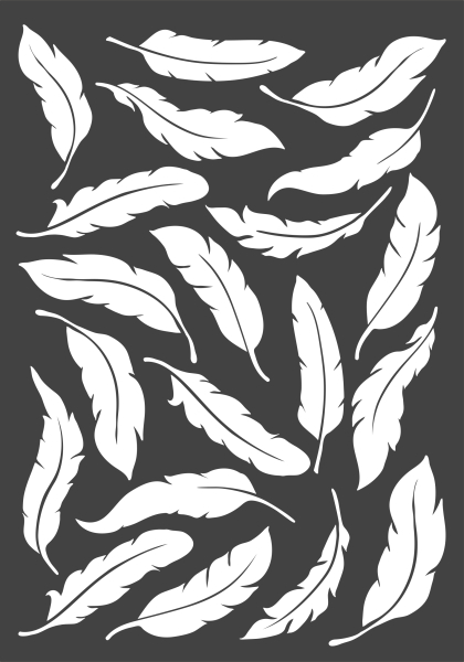 3D-Rub On Aufkleber - Federn Weiss - RB3-024