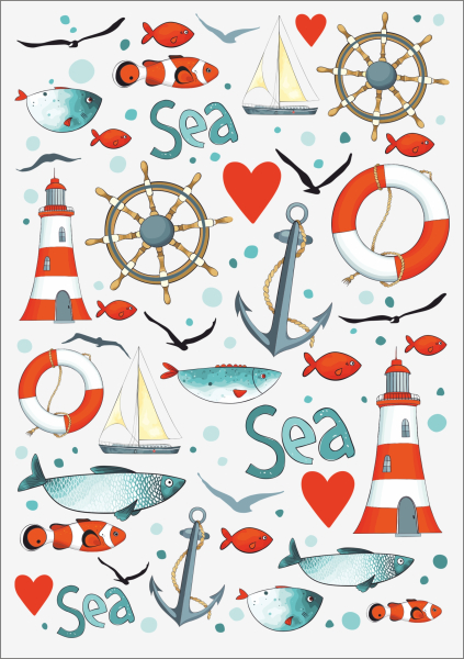 3D-Rub On Aufkleber - Sea Life - RB3-034