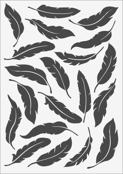 3D-Rub On Aufkleber - Federn - RB3-037