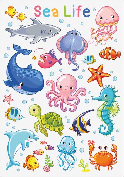 3D-Rub On Aufkleber - Kindermotive Sea 1 - RB3-057
