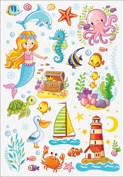 3D-Rub On Aufkleber - Kindermotive Sea 2 - RB3-058