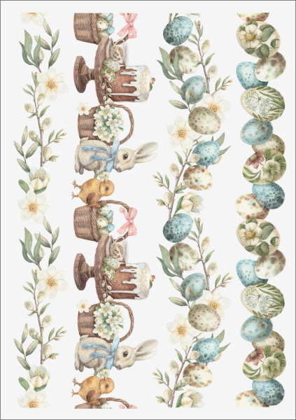 3D-Rub On Aufkleber - Borte Ostern - RB3-064