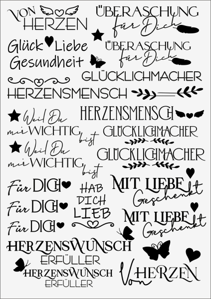 3D-Rub On Aufkleber - Wünsche - RB3-071