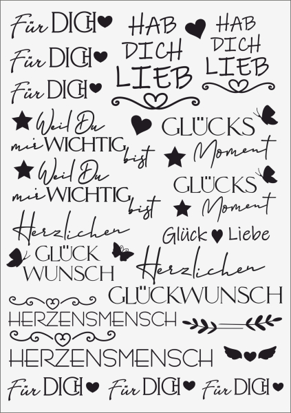 3D-Rub On Aufkleber - Hab Dich Lieb - RB3-072