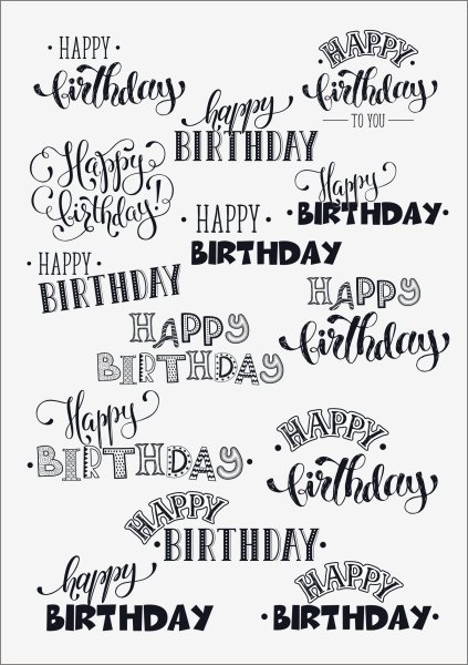 3D-Rub On Aufkleber - Happy Birthday - RB3-094