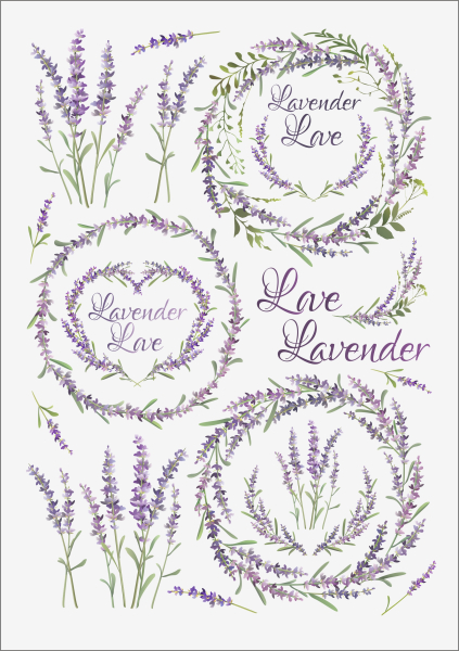 3D-Rub On Aufkleber - Lavender - RB3-107
