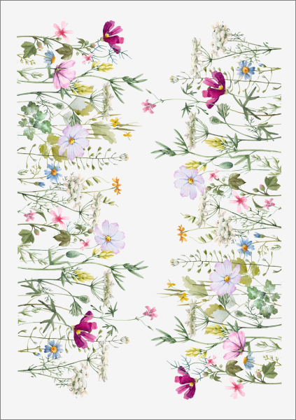 3D-Rub On Aufkleber - Blumenwiese - RB3-124