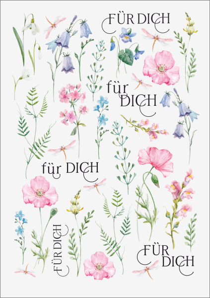 3D-Rub On Aufkleber - Blumenwiese 2 - RB3-135