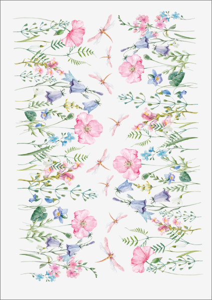 3D-Rub On Aufkleber - Blumenwiese 3 - RB3-136