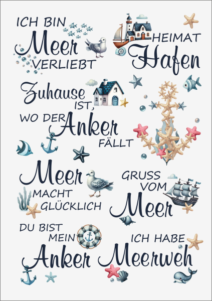 3D-Rub On Aufkleber - Meer verliebt 1 - RB3-144