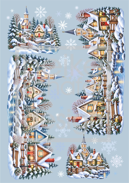 3D-Rub On Aufkleber - Winterdörfer - RB3-169