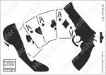 Schablone-Stencil A4 185-1364 Spielkarten, Revolver, Schuh