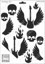 Schablone-Stencil A4 111-1473 Rocking Skulls