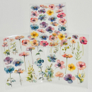 3D-Rub On Aufkleber -Aquarell Blumen - Set 3-teilig