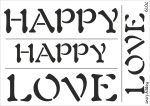 Schablone-Stencil A5 221-7019 selbstklebend - Happy Love