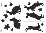 Schablone-Stencil A5 223-7025 selbstklebend - Hasen