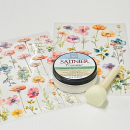 Satinee- Rubon Set, Aquarell Blumen, 4-teilig