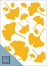 Satinier Schablone/ Aufkleber - Ginko Blätter in Gold A5