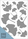 Satinier Schablone/ Aufkleber - Ginko in Silber A5