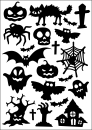 Satinier Schablone/ Aufkleber - Halloween 1 in Schwarz A5