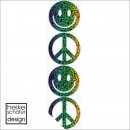 FT016 Folien Bügelmotiv 5x19cm in Hologramm Regenbogen / Smile Peace 