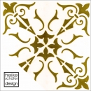 FT024 Folien Bügelmotiv 25x25cm in Spiegel Gold / Ornament mit Lilien 2 