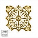 FT037 Folien Bügelmotiv 9x9cm in Spiegel Gold / Ornament 