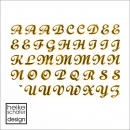 FT038 Folien Bügelmotiv 10x16cm in Spiegel Gold / Alphabet 