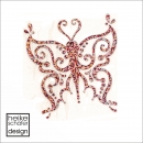 FT046 Folien Bügelmotiv 9x9cm in Hologramm Rosa / Schmetterling 