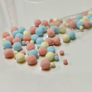Pompons Set ca.80 Stk, Rosa-Hellblau