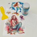 Mermaid Set 3, 4-teilig Rub On Aufkleber + Glittereffekt Creme