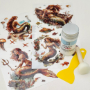 Mermaid Set 4, 5-teilig Rub On Aufkleber + Glittereffekt Creme