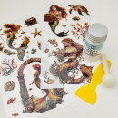 Mermaid Set 5, 5-teilig Rub On Aufkleber + Glittereffekt Creme