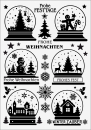 3D-Rub On Aufkleber - Schneekugeln Schwarz - RB3-007