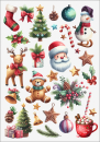 3D-Rub On Aufkleber - Weihnachtsmotive farbig - RB3-014