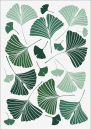 3D-Rub On Aufkleber - Ginko Blätter Grün - RB3-022
