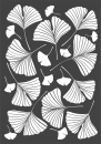 3D-Rub On Aufkleber - Ginko Blätter Weiss - RB3-023
