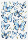 3D-Rub On Aufkleber - Schmetterlinge in Blau - RB3-048