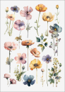 3D-Rub On Aufkleber - Auarell Blumen 3- RB3-081
