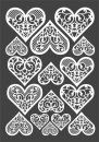 3D-Rub On Aufkleber - Spitzenherzen - RB3-134