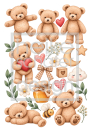 3D-Rub On Aufkleber - Teddies- RB3-185